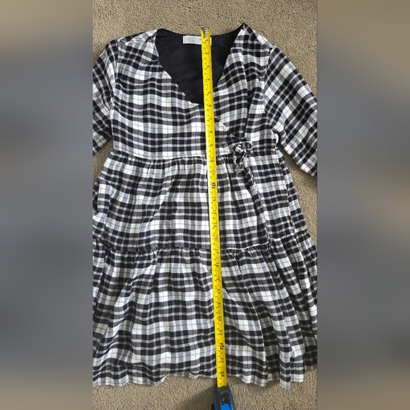 SOLD   Zara Plaid Black and White Dress Size 10 - Picture 4 of 5
